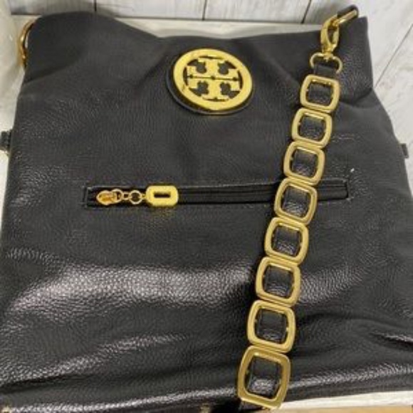 Tory Burch Pebbled Leather Bag Gold Chain/Emblem Dust Bag EXCELLENT CONDITION - Picture 5 of 14